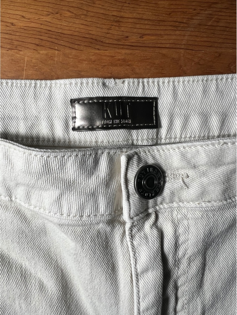 Kut from the Kloth Cream Ashley High Rise Slouchy Barrel Jeans Size 12 - Picture 7 of 9